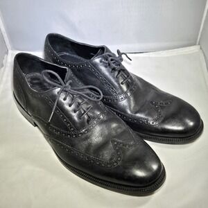 Cole Haan Williams II Oxford Mens 11.5M Black Leather Wingtip Lace Up Dress Shoe